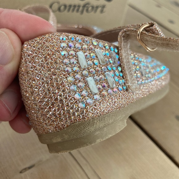Rose Gold bedazzled mirror toddler wedding shoes - Picture 2 of 8